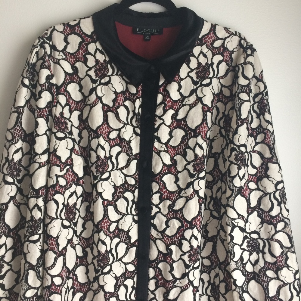 Eloquii dress, size 22, lace  black and white